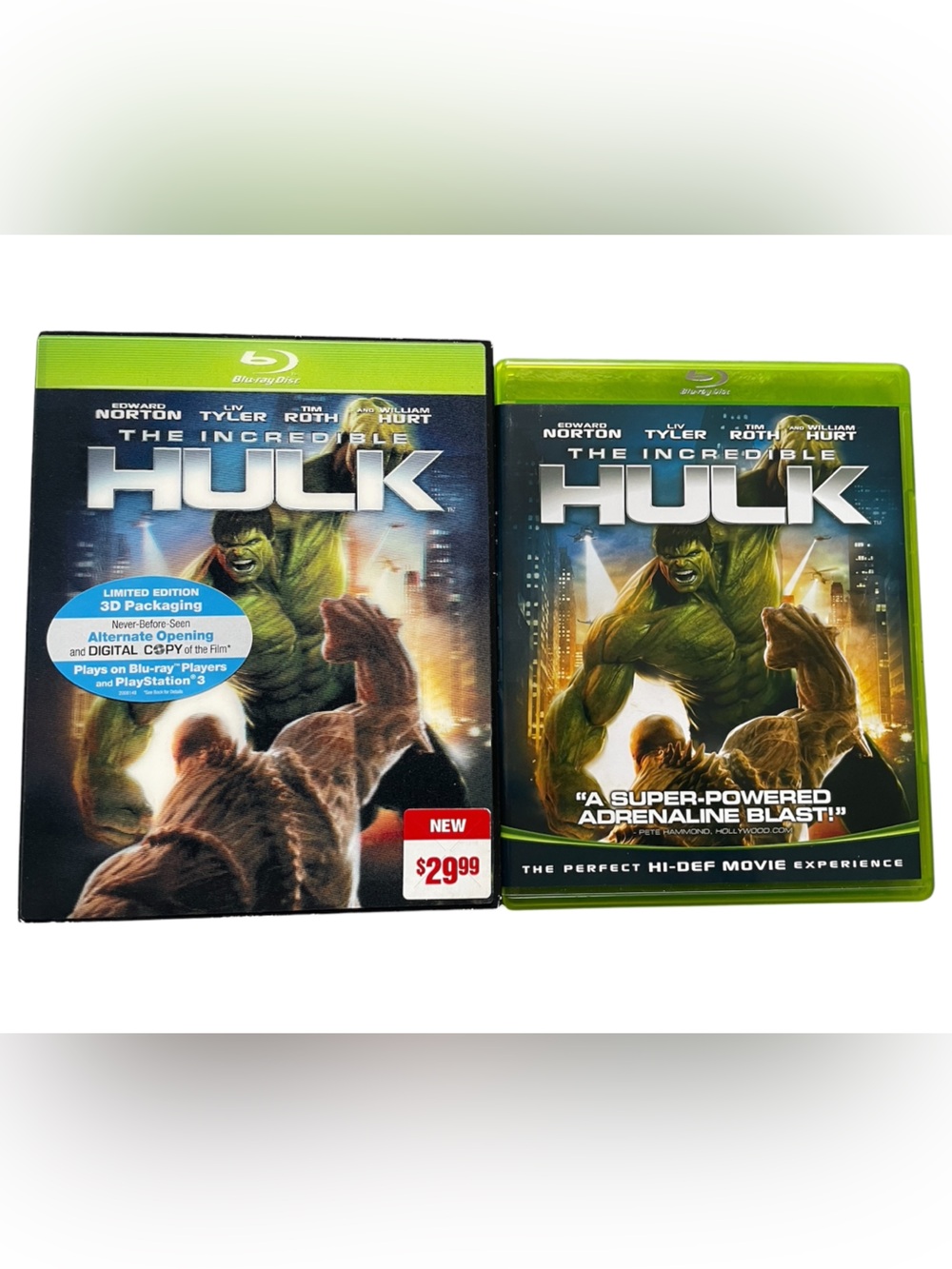 The Incredible Hulk (2008) (Blu-ray) Edward Norton Limited Edition 3D Cover
